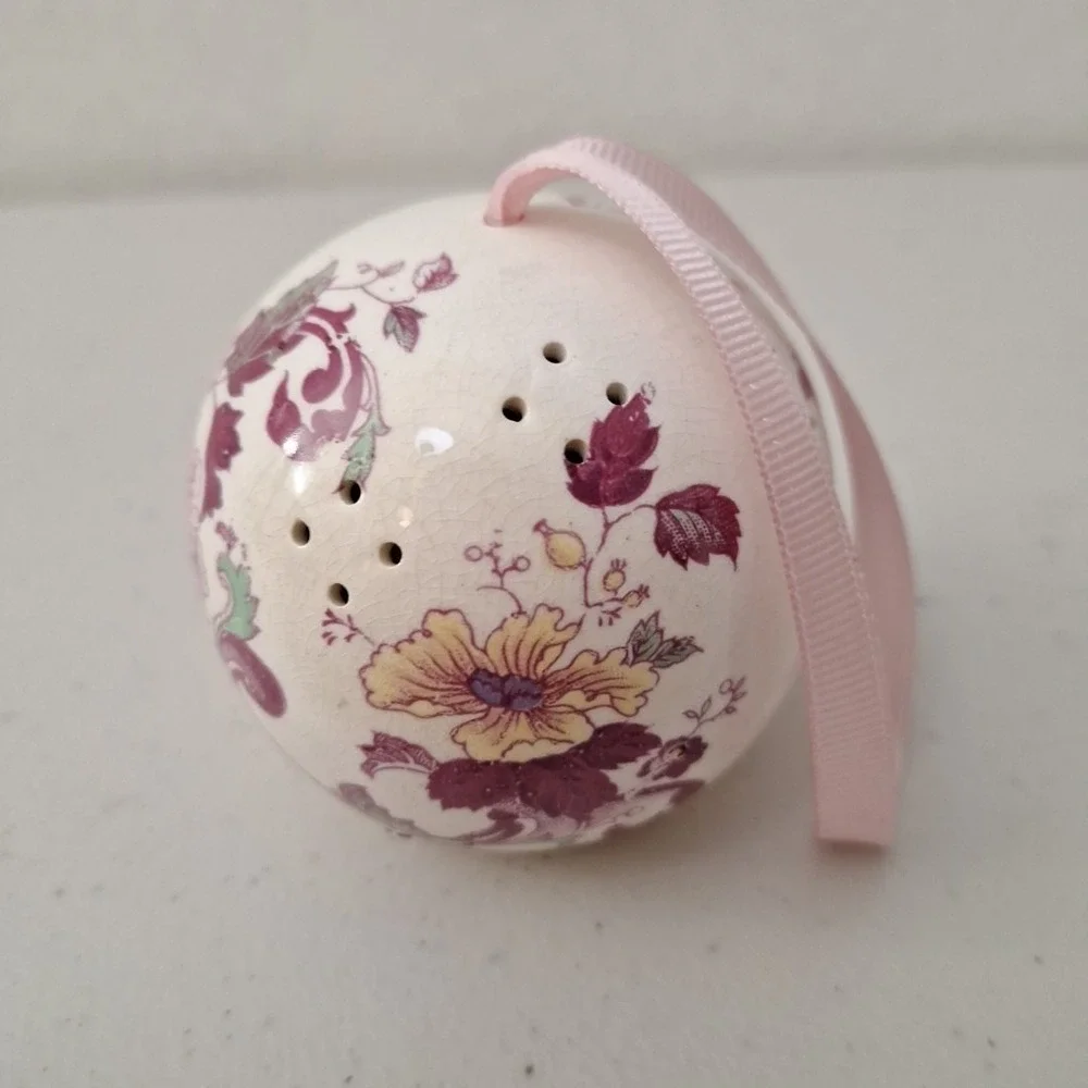 Vtg Japan Pomanders Flower Floral Sachet Potpourri Holder Ornament Ceramic